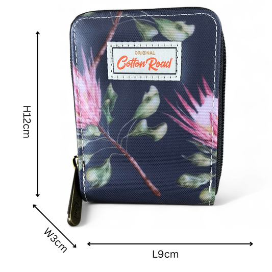 BLUE FLORAL PVC Cotton Road Card Holder