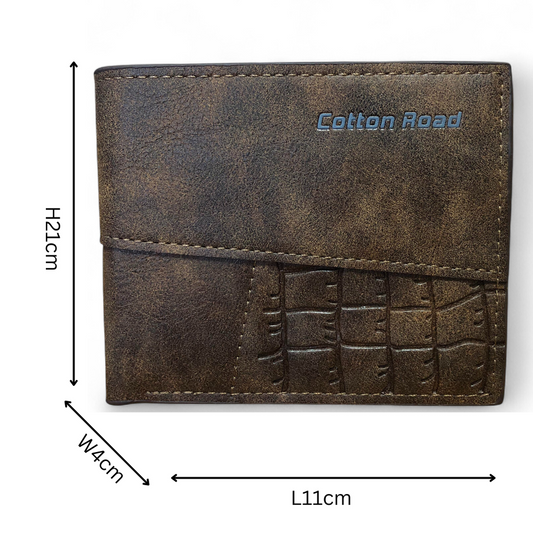 BROWN MENS Cotton Road PU Leather Wallet