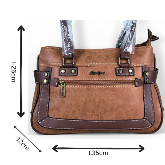 CAMEL Cotton Road PU Leather Handbag with TRIM