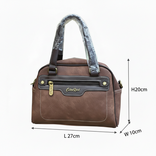 COTTON ROAD HANDBAG: BROWN Cotton Road Vintage Two-Tone Bag for Women SIZE