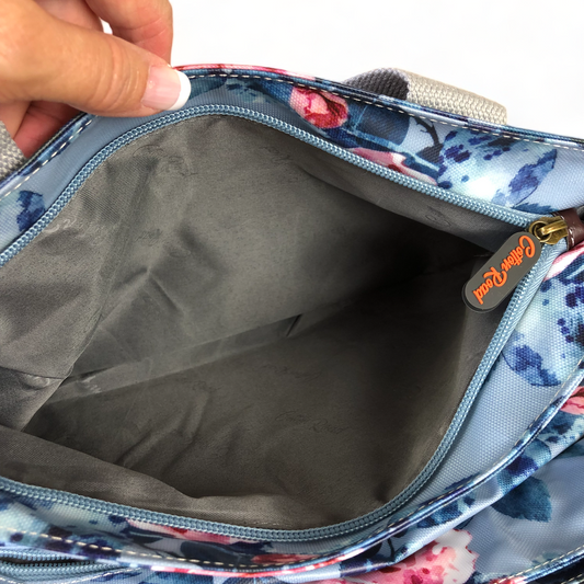 Cotton Road BLUE PVC Handbag with FLOWERS