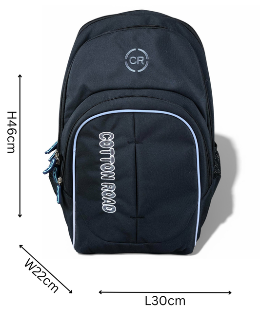 Cotton Road Backpack: BLACK BRANDED Canvas Backpack