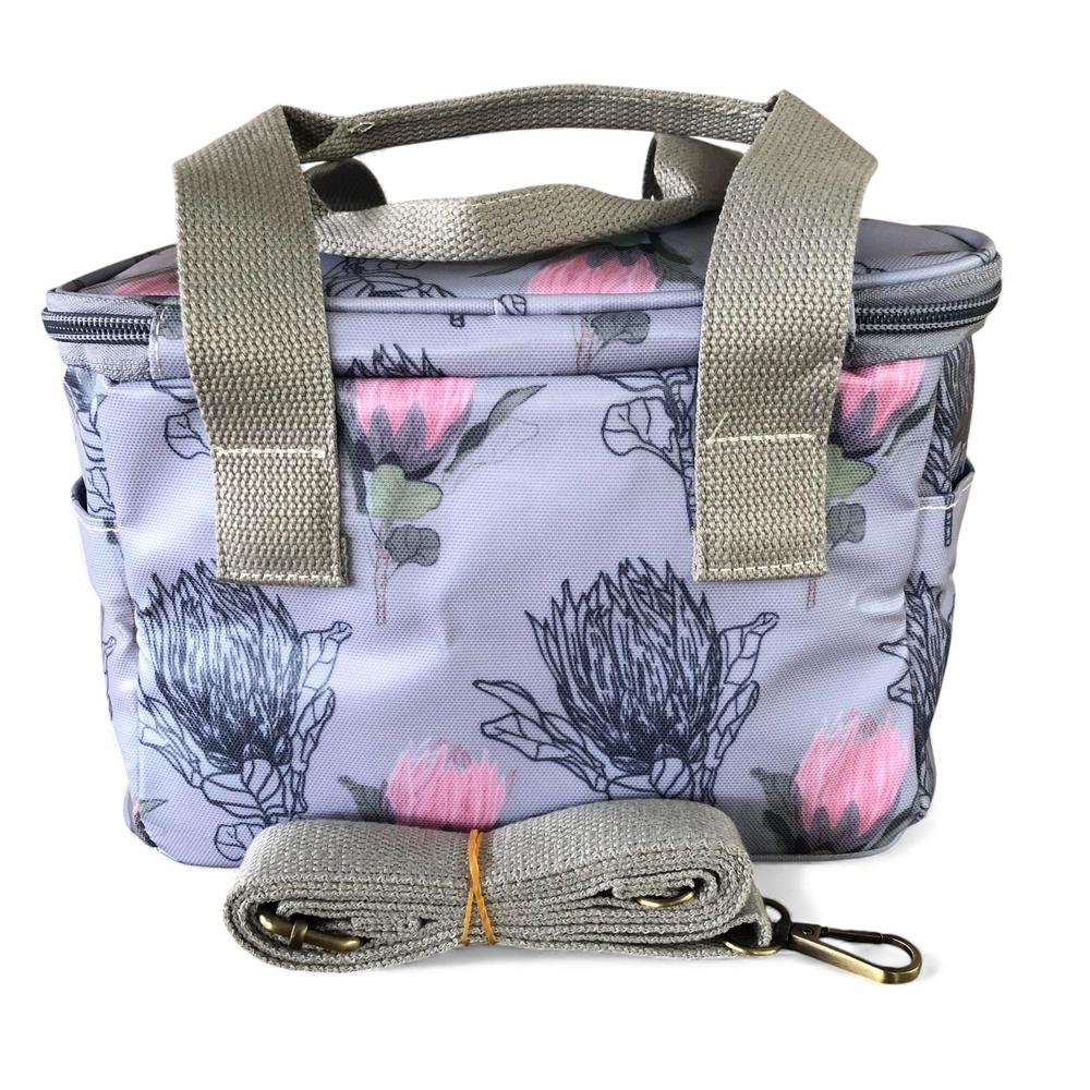 Cotton Road Cooler: BLUE PVC Cotton Road Lunch Box Cooler Bag with PROTEAS