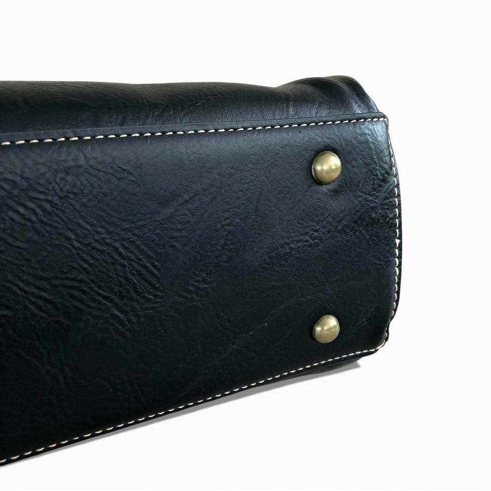 Cotton Road Handbag: Black PU Leather Bag for Stylish Daily Use