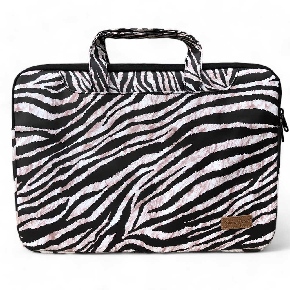 Cotton Road PVC Laptop Bag / Carry Sleeve with ZEBRA Print