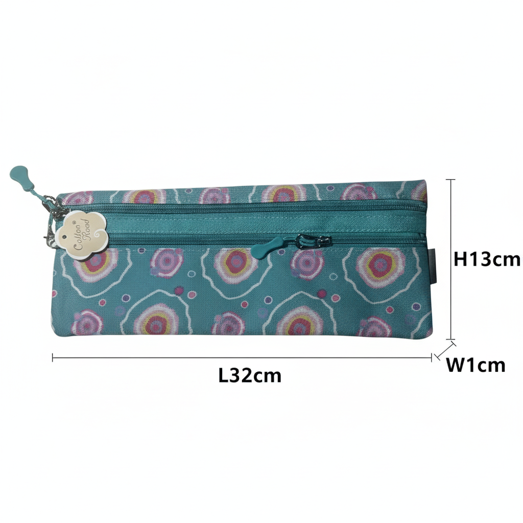 Cotton Road 2-Piece Backpack Set: TURQUOISE/ BLUE Canvas PENCIL CASE SIZE