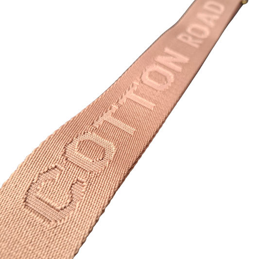 Cotton Road Adjustable Bag Strap: BLUSH PINK Tonal Logo branded