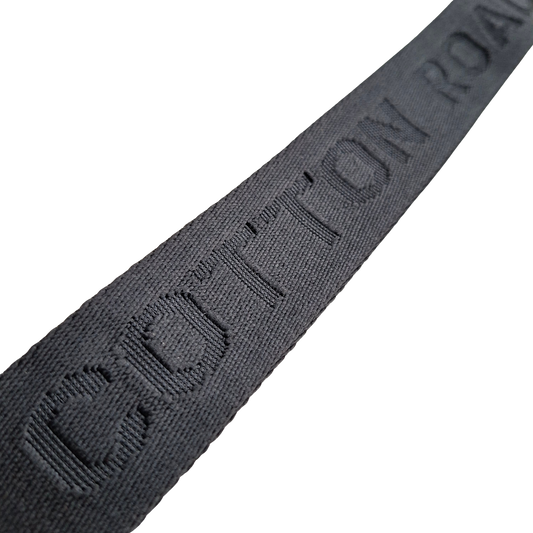 Cotton Road Adjustable Bag Strap: CLASSIC BLACK Tonal Logo BRAND