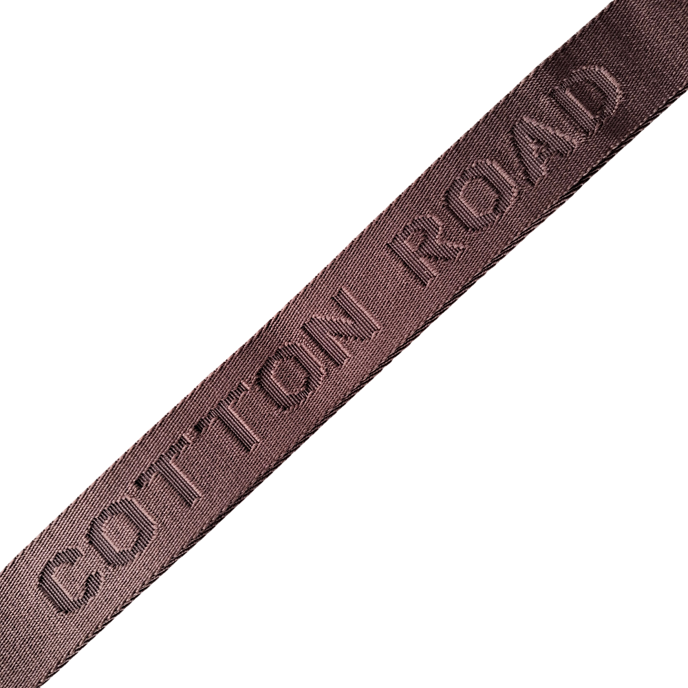 Cotton Road Adjustable Bag Strap: COFFEE BROWN Tonal Logo BRANDED ZOOM