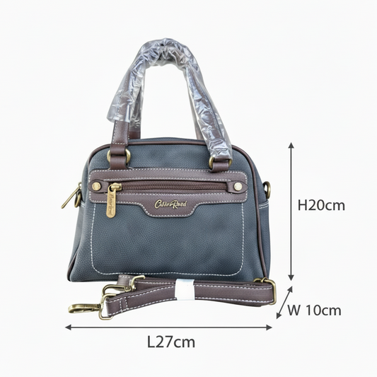 Cotton Road Handbag: BLACK PU Leather Vintage Bag for Women SIZE