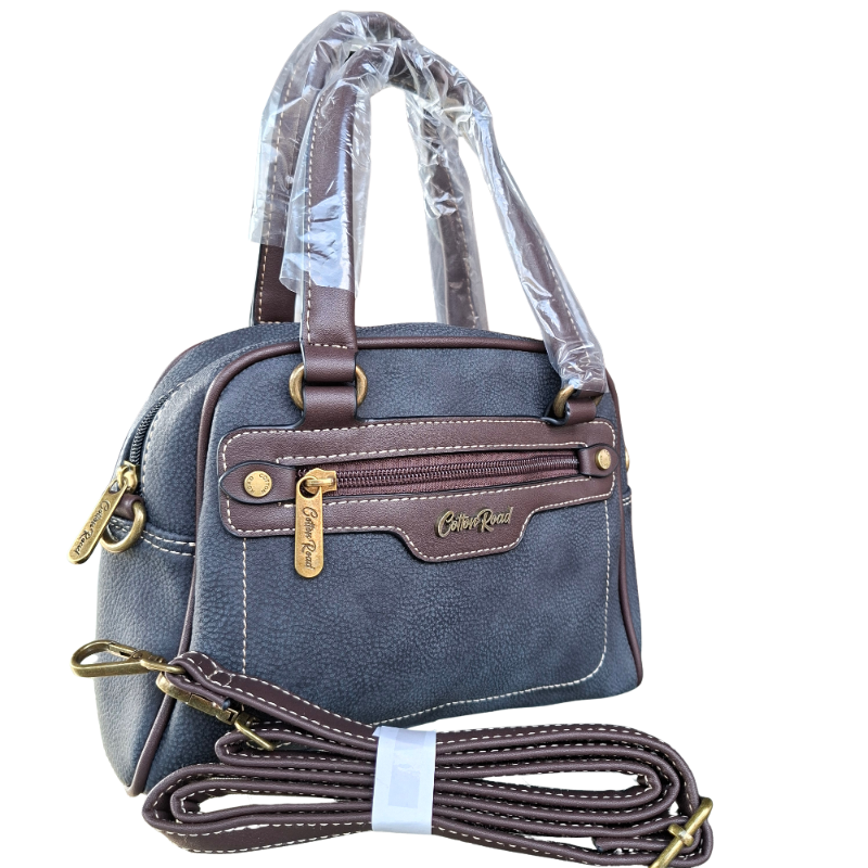 Cotton Road Handbag: BLACK PU Leather Vintage Bag for Women WITH SLING