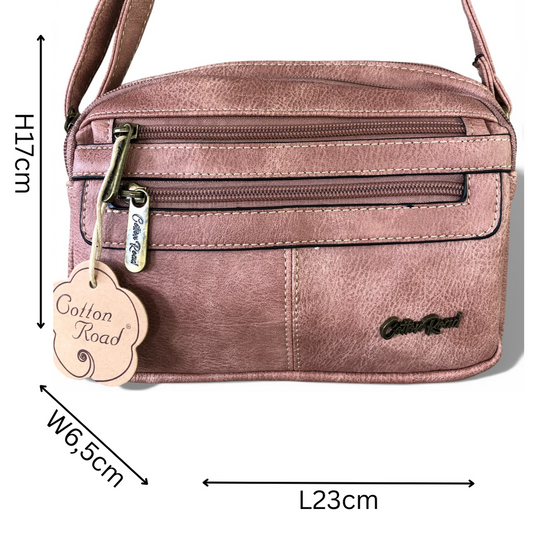 Cotton Road Sling Bag: PINK PU Leather Sling Bag size