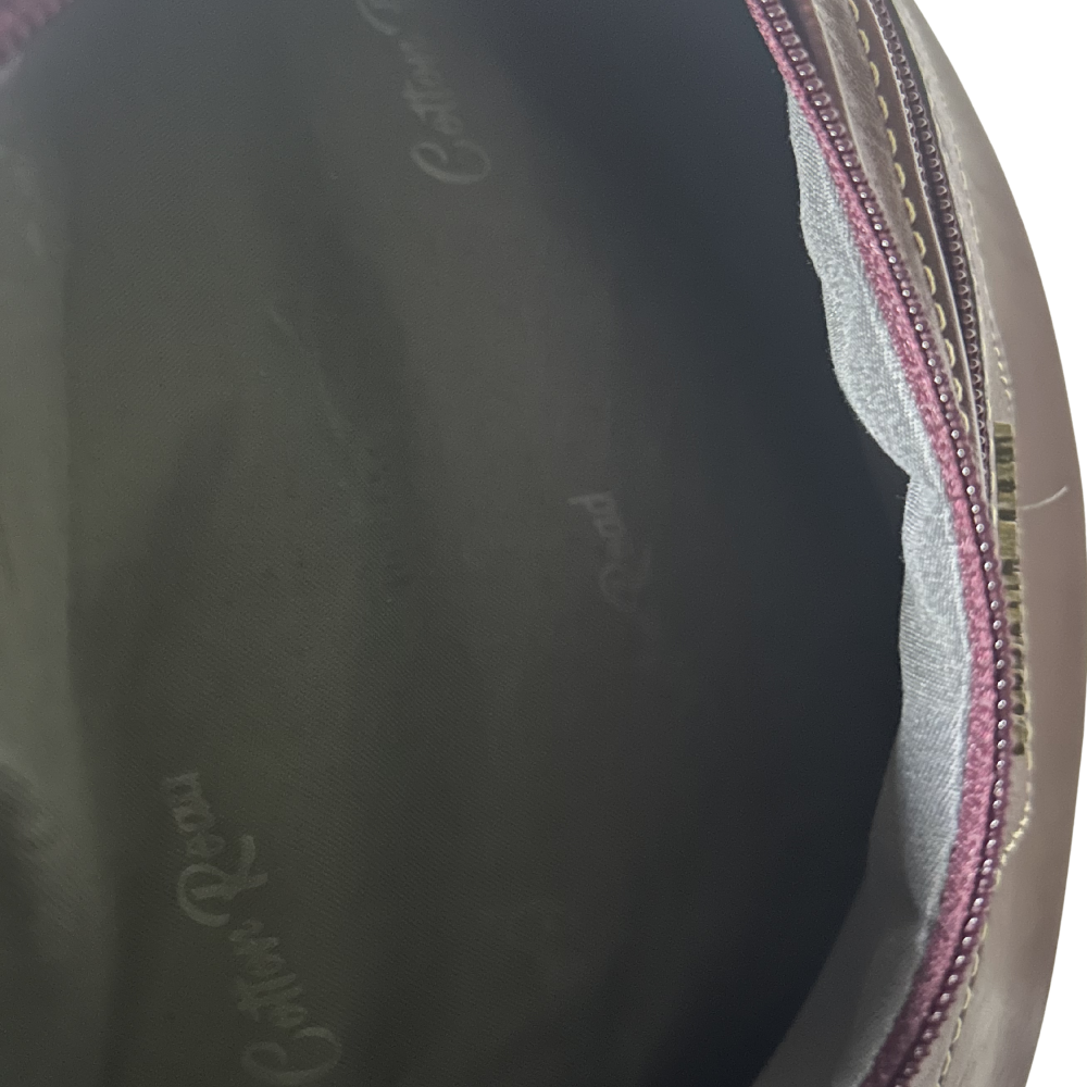 Cotton Road Sling Bag: RED PU Leather Crossbody Bag with Woven Strap INSIDE