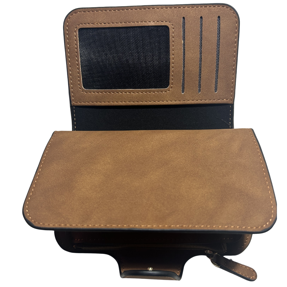 Cotton Road Wallet: Medium TAN BROWN PU Leather Wallet SIDE