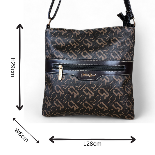 DARK BROWN Cotton Road BRANDED Synthetic Leather Sling Bag