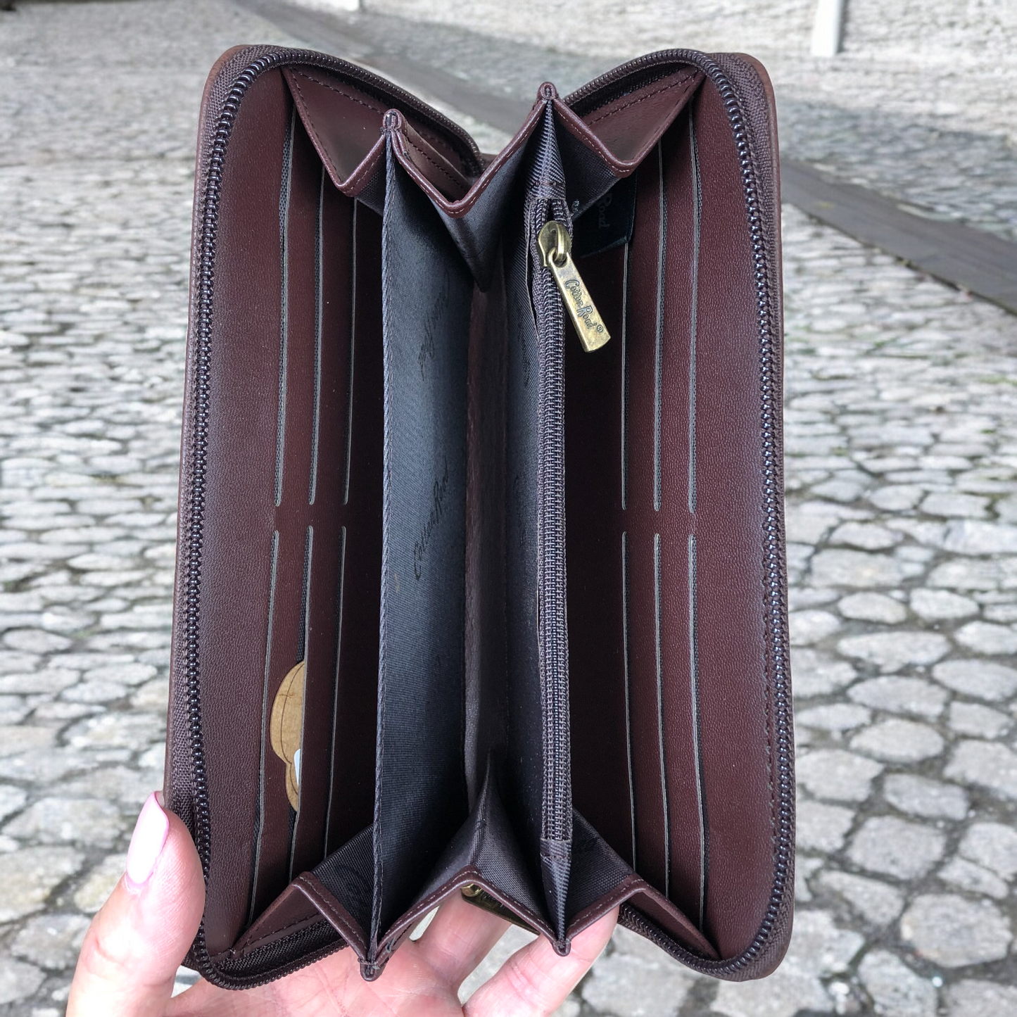 Cotton Road Wallet: Large BROWN PU Leather Wallet with DUAL STORAGE