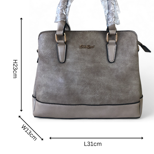 KHAKI PU Leather Cotton Road Handbag