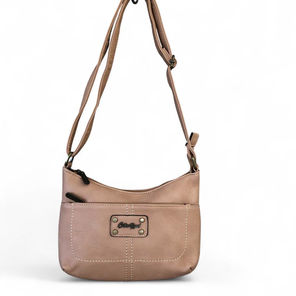 KHAKI PU Leather Cotton Road Sling Bag with TAG