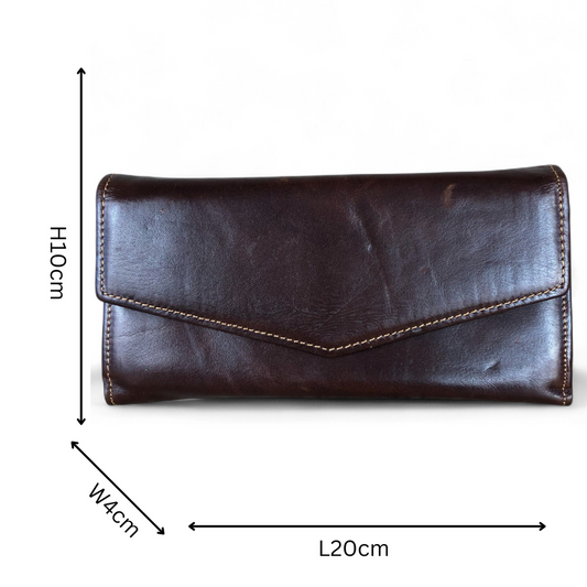 Large COFFEE BROWN VIVACE Genuine Leather Wallet