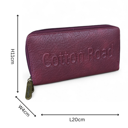 Large MAROON PU LEATHER Cotton Road BRANDED Wallet