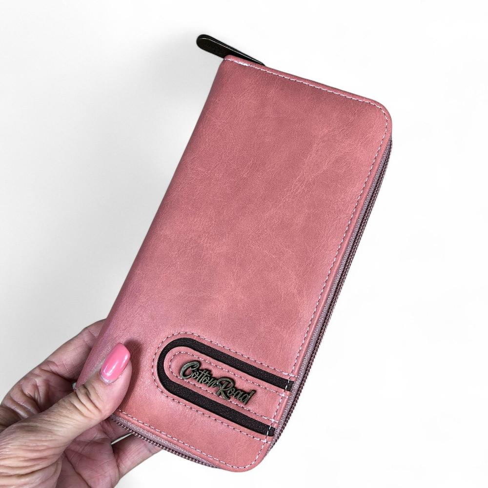 Large PINK PU Leather Cotton Road Wallet