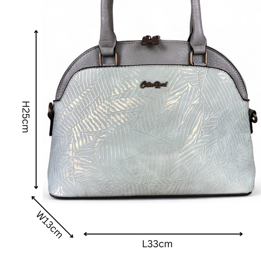 MINT GREEN Cotton Road PU Leather Handbag with EMBOSSED Panel