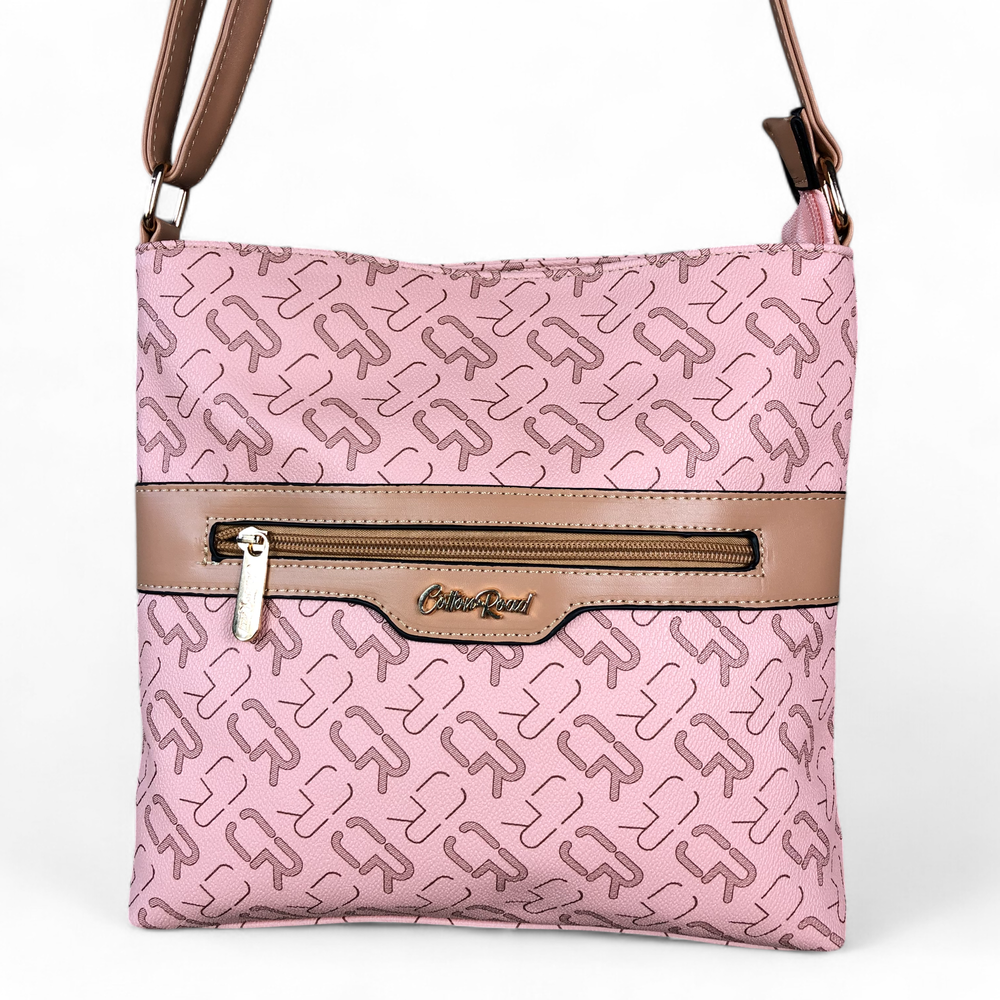 PINK Cotton Road BRANDED Synthetic Leather Sling Bag
