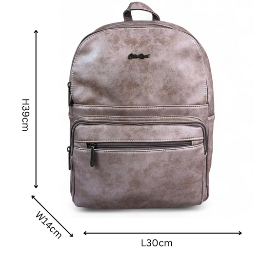 PINK PU Leather Cotton Road Backpack