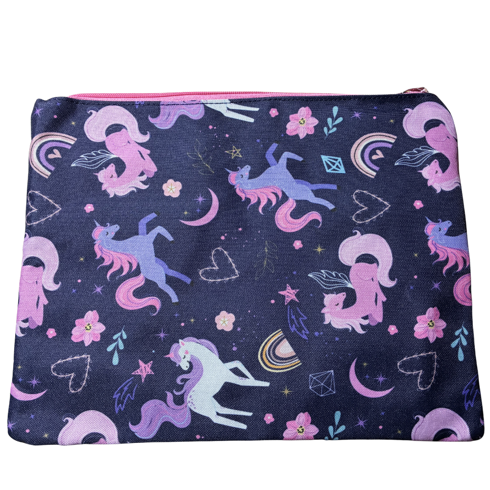 Cotton Road 2-Piece Backpack Set: PINK UNICORN Canvas Kids Backpack with matching CARRY SLEEVE