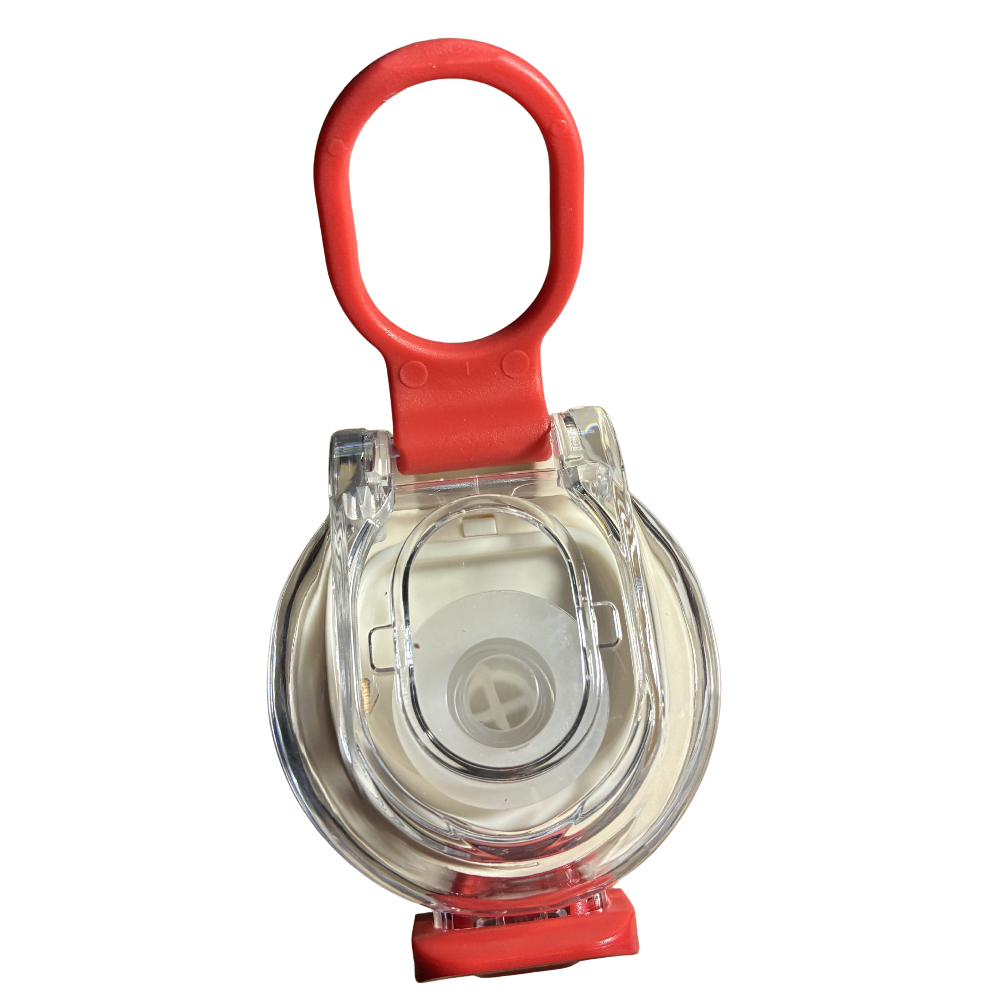 Slimline Thermal Bottle: RED MVP Bounce DOUBLE-WALLED Stainless-Steel Bottle top view