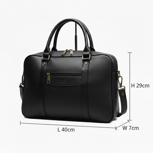 VIVACE LAPTOP BAG: BLACK PU Leather Branded Laptop Bag SIZE