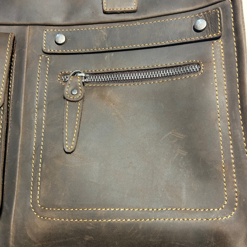 VIVACE LAPTOP BAG: DARK COFFEE Genuine Leather Laptop Bag ZOOM