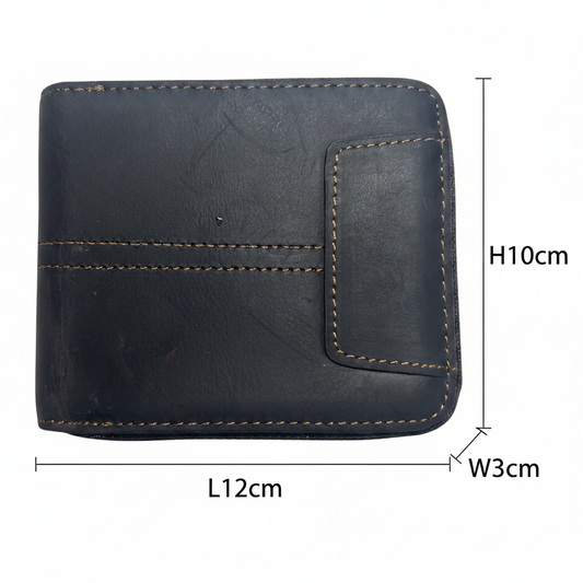 VIVACE MEN'S Wallet: DARK COFFEE BROWN Genuine Leather Wallet with ZIP SIZED
