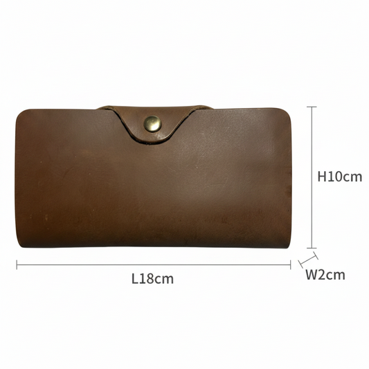 VIVACE WALLET: TAN BROWN LARGE GENUINE LEATHER WALLET WITH CLIP SIZE VIEW
