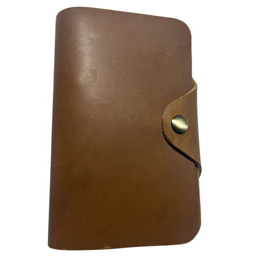 VIVACE WALLET: TAN, BROWN MEDIUM GENUINE LEATHER WALLET WITH CLIP FRONT