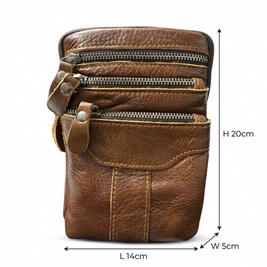 Vivace Sling Bag: COFFEE Genuine Leather Cross Body & Belt bag
