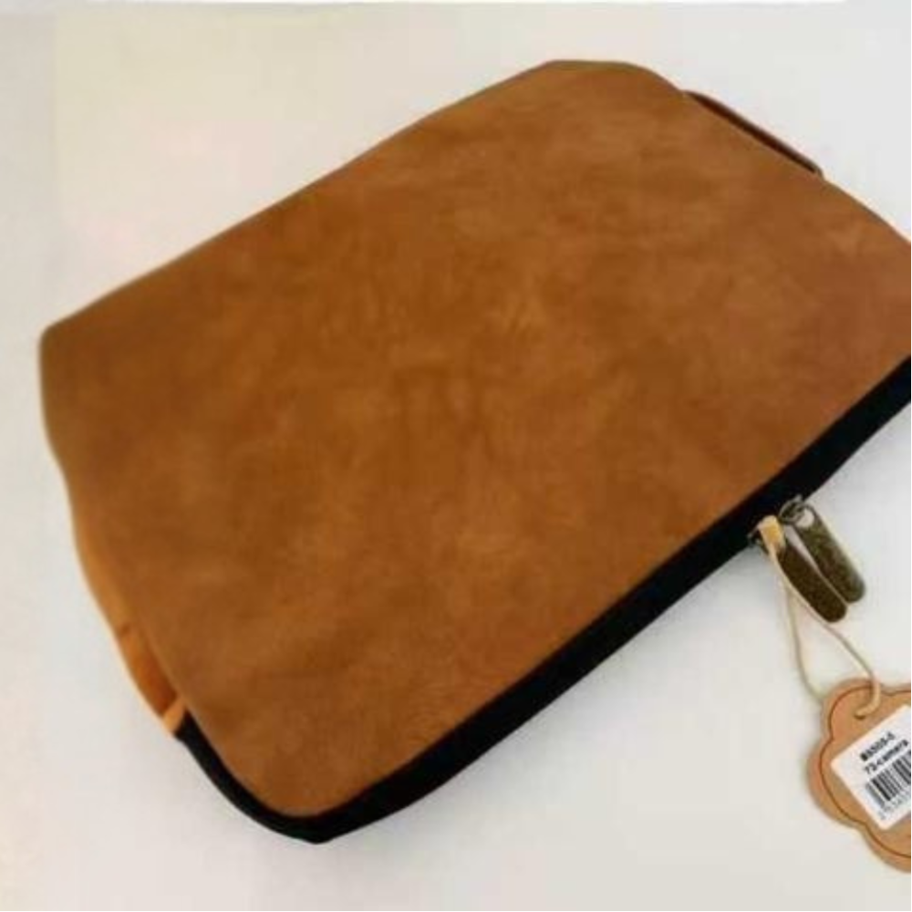 Cotton Road Laptop /Tablet Sleeve: CAMEL PU Leather 14" Padded Laptop / Tablet Bag