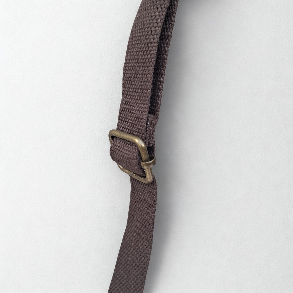 Cotton Road Sling Bag: BROWN GREY Canvas Mini Sling Bag with FLOWERS