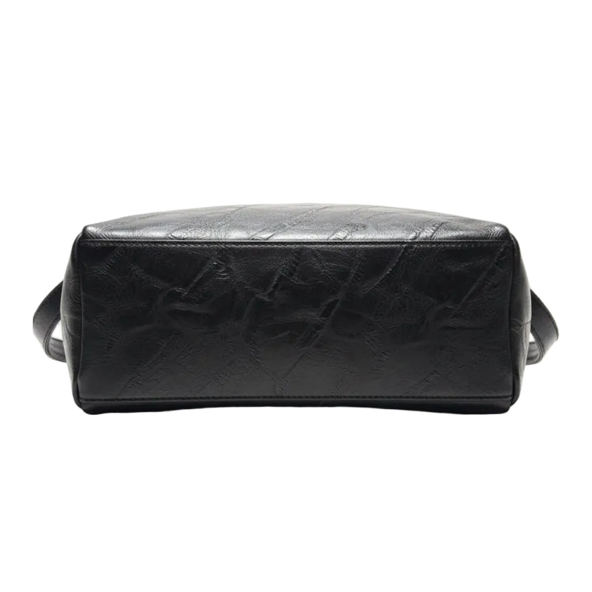 Cotton Road Men's Toiletry Bag: BLACK PU Leather Vanity Bag bottom