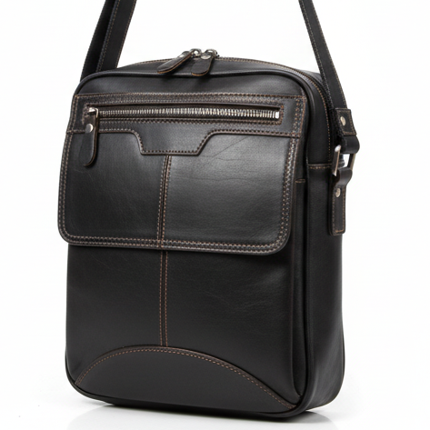 Vivace Genuine Leather Sling Bag: COFFEE Brown UNISEX Large Messenger/ Sling Bag