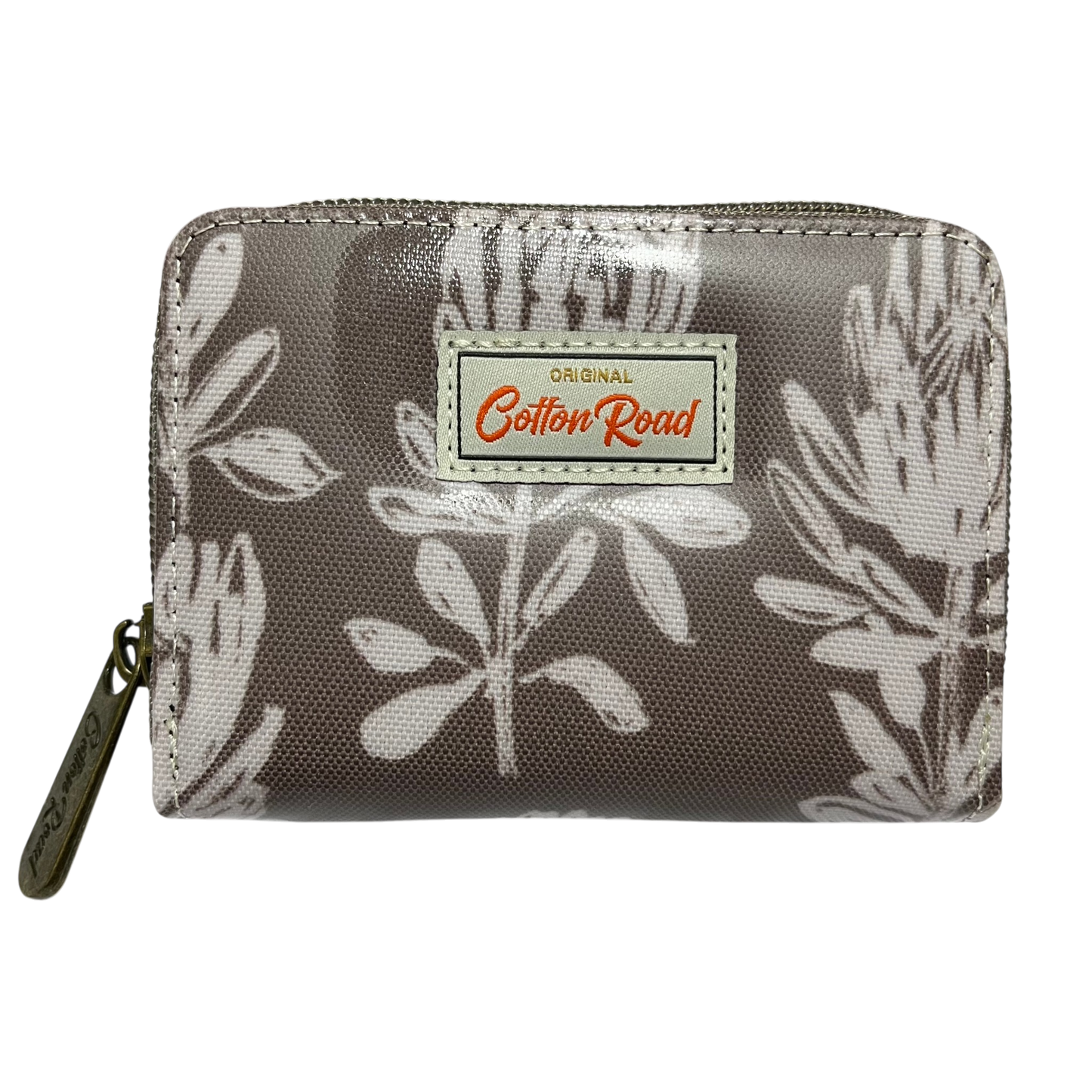 Cotton Road Handbag: KHAKI/BROWN Canvas PROTEA Print with MATCHING Card Holder