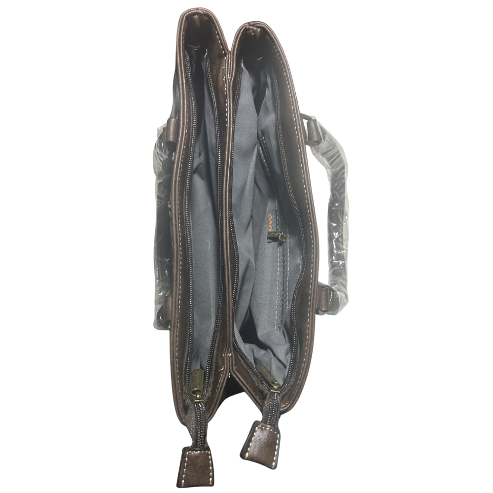 Cotton Road Handbag: Stylish COFFEE BROWN WAXED PU Leather Bag