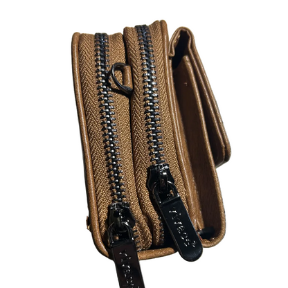 Vivace Sling Wallet: BROWN PU Leather Horizontal Cellphone Sling