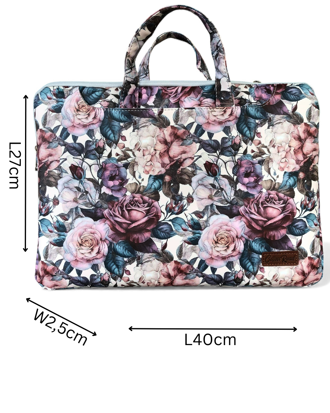 PINK FLORAL Cotton Road PVC Laptop Bag / Carry Sleeve with Padded Inner