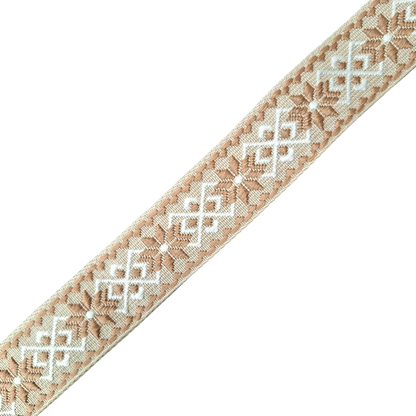 Adjustable Bag Strap: WHITE on BEIGE Pattern near detail 