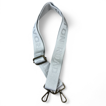 BEIGE BRANDED Cotton Road Canvas Adjustable Bag Strap crossed