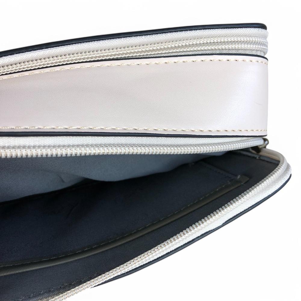 BEIGE PU Leather Cotton Road Sling Bag with FLORAL Panel