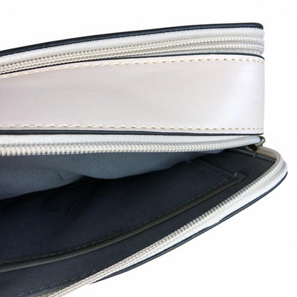 BEIGE PU Leather Cotton Road Sling Bag with FLORAL Panel