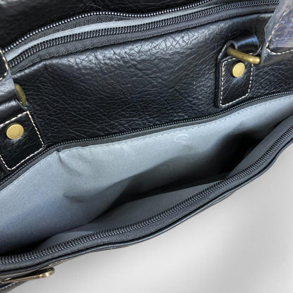 BLACK BRANDED Cotton Road PU Leather Laptop Bag