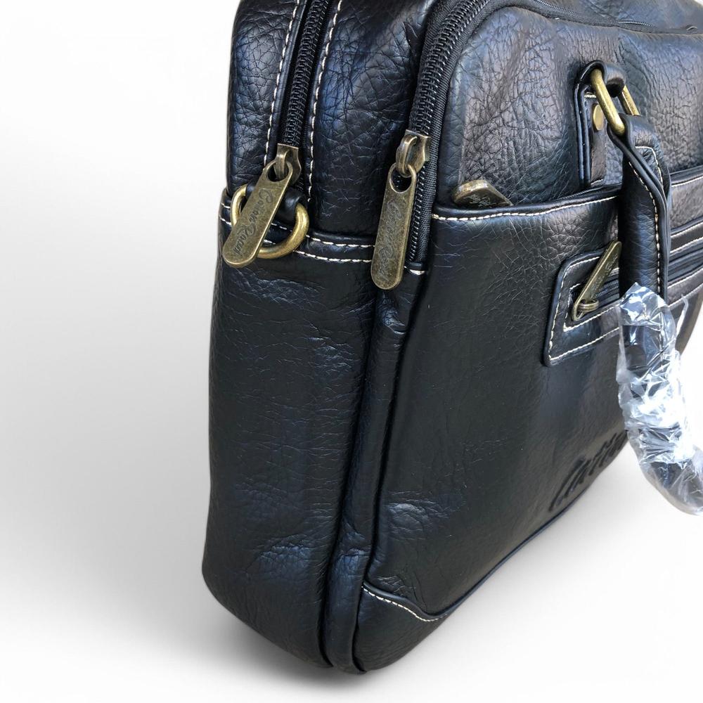 BLACK BRANDED Cotton Road PU Leather Laptop Bag